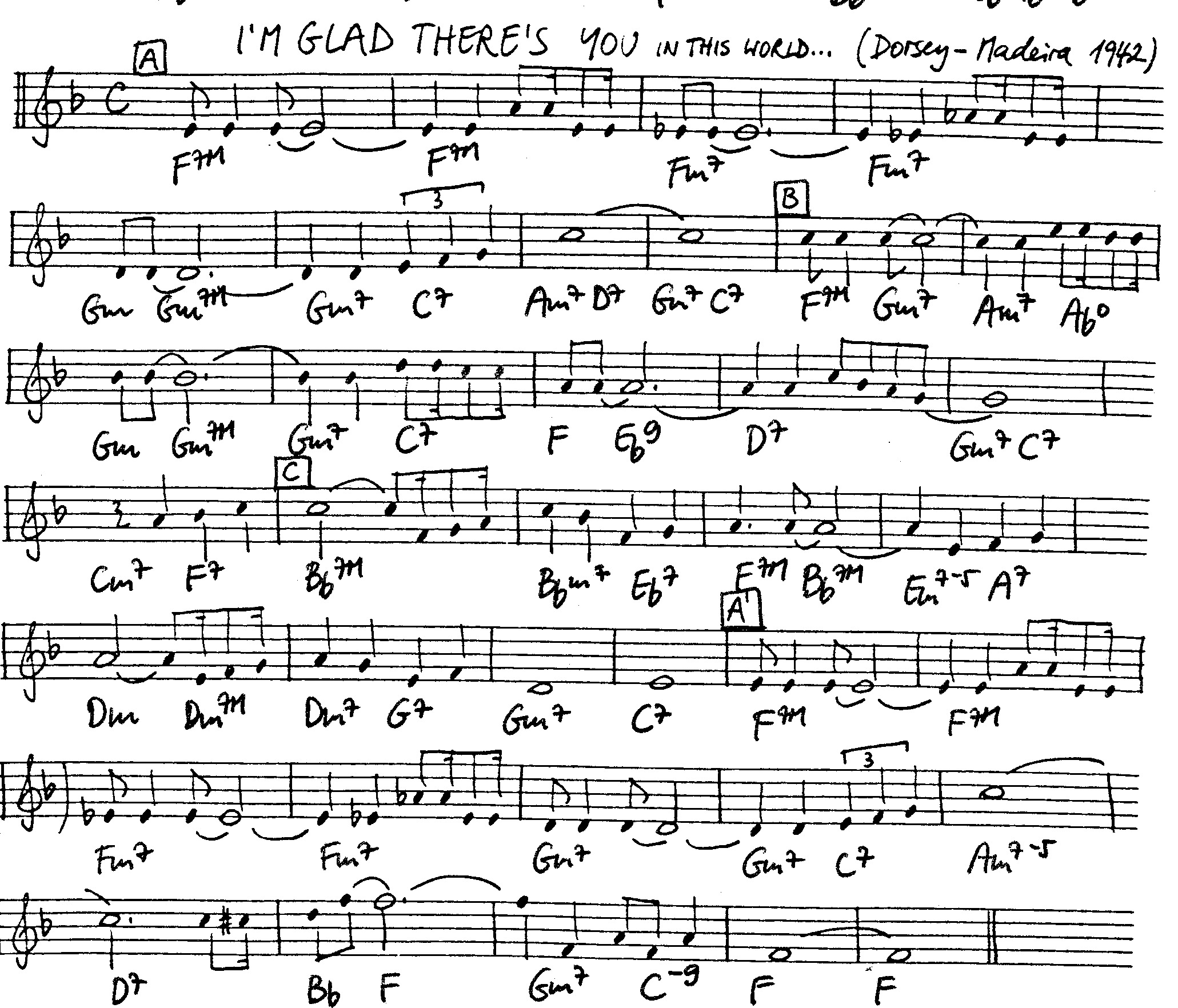 i'm glad there's you leadsheet – book us for your next 20s or gatsby event